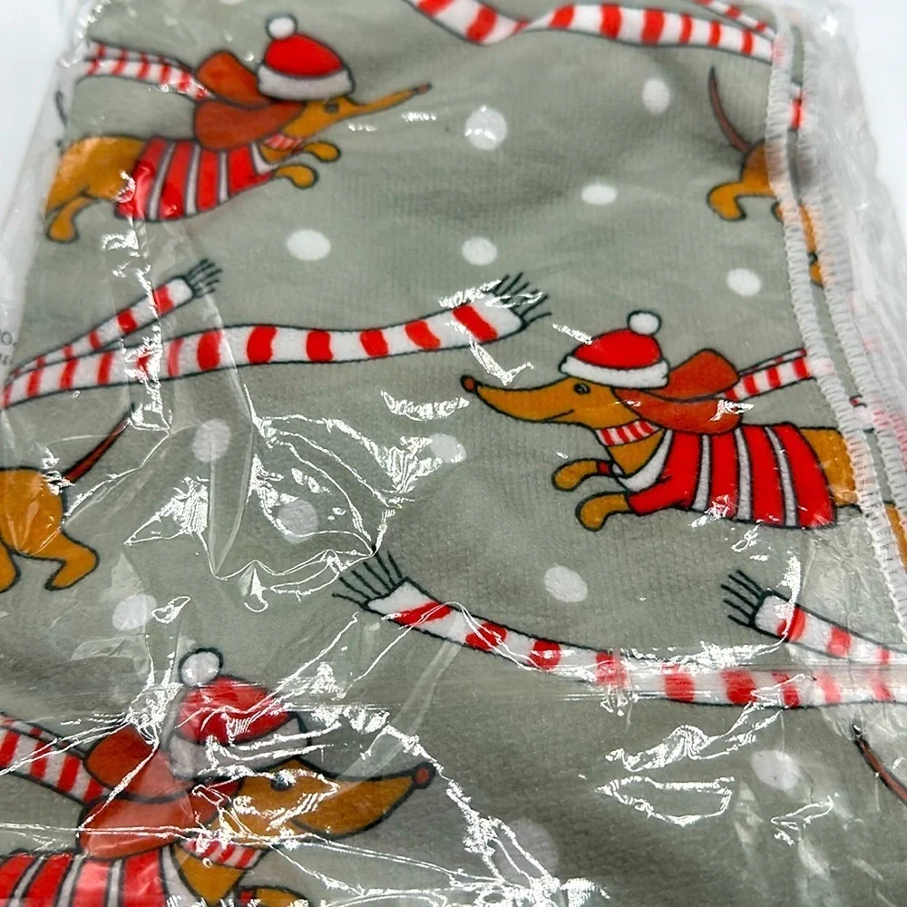 Five Adorable Dachshund Winter Kitchen Towels